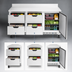 Thumbnail image #3 for Beverage-Air 72-Inch Three-Section Worktop Refrigerator with 4 Drawers and 1 Door