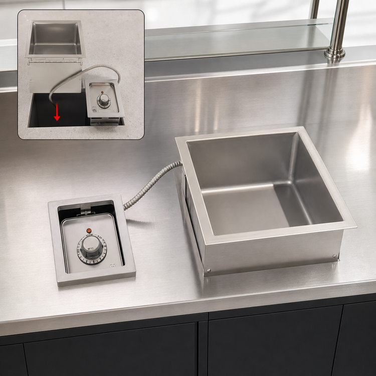Product image #3 for Wells MOD-100D Top-Mount Drop-In Electric Hot Food Well with Drain