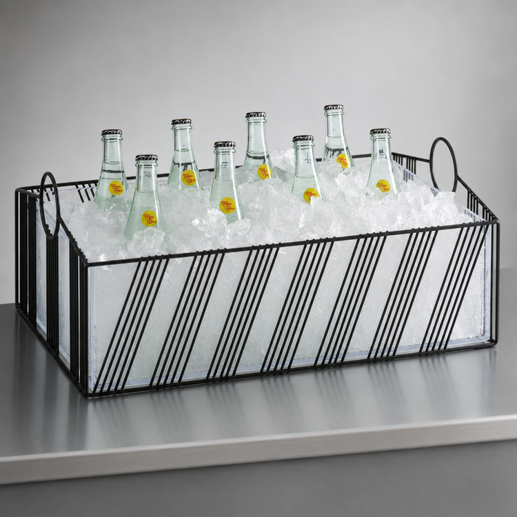Product image #3 for Portland Complete Rectangular Cart Ice Housing with Polycarbonate Pan and Wire, Black