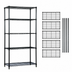 Thumbnail image #3 for Quantum Black Epoxy Antimicrobial Stationary Wire Shelving Starter Kit, 72 in. W x 24 in. D x 74 in. H, 5 Shelves