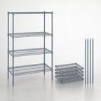 Thumbnail image #3 for Quantum WR63-2442GY-5 Stationary Wire Shelving Starter Kit, 42"W x 24"D x 63"H, 5 Shelves, Gray Epoxy Finish