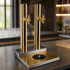 Thumbnail image #3 for Micro Matic USA Skyline BS-SKY-2PVDKR 2-Faucet Countertop Glycol-Cooled Draft Beer Station with Glass Rinser, PVD Brass Finish