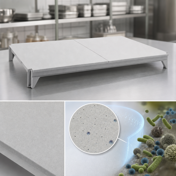 Product image #4 for Cambro Camshelving Premium 21 x 42 Inch Solid Shelf Kit, Speckled Gray
