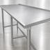 Thumbnail image #3 for Advance Tabco 12-Foot x 30-Inch 16-Gauge 430 Stainless Steel Work Table with 1-1/2-Inch Rear Up-Turn and Open Base