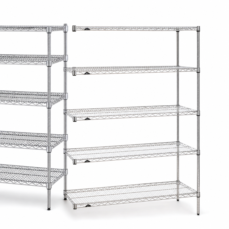Product image #3 for Metro Super Erecta 60-Inch W x 18-Inch D x 74-Inch H Chrome Plated Add-On Wire Shelving Unit, 5 Shelves