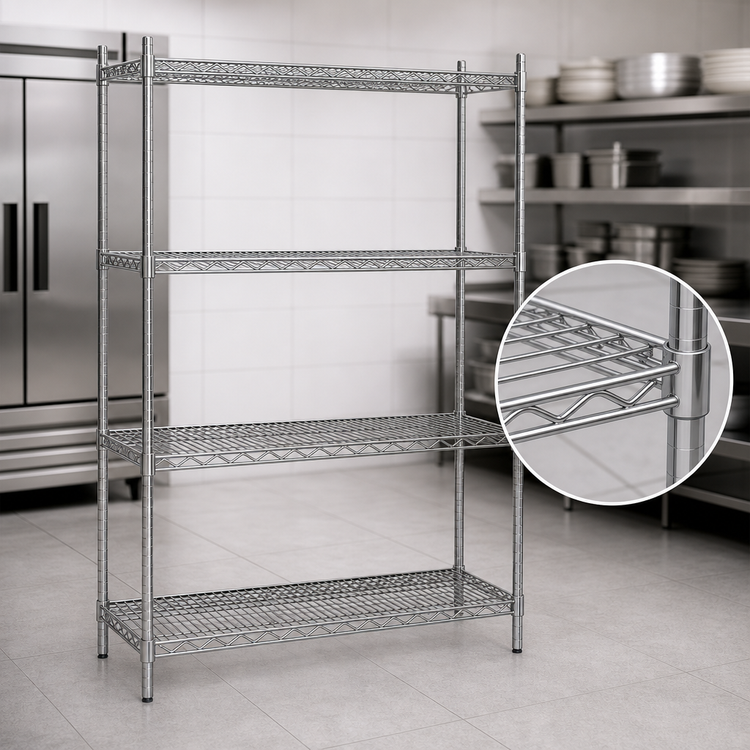 Product image #3 for Advance Tabco Special Value Series Heavy Duty Chrome Plated Wire Shelf, 72 x 18 Inches