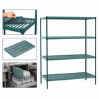 Thumbnail image #3 for Metro Super Erecta Pro PR-217274K3-S-4 Stationary Louvered Polymer Shelving Starter Unit, 4 Shelves, 21W x 72D x 74H, Green