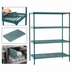 Thumbnail image #3 for Metro Super Erecta Pro Stationary Louvered Polymer Shelving Starter Unit with 4 Shelves and 4 Posts, 21 x 72 x 74 Inches, Green