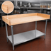Thumbnail image #3 for John Boos 108 x 36-Inch Baker's Top Wood Work Table with Adjustable Stainless Steel Undershelf
