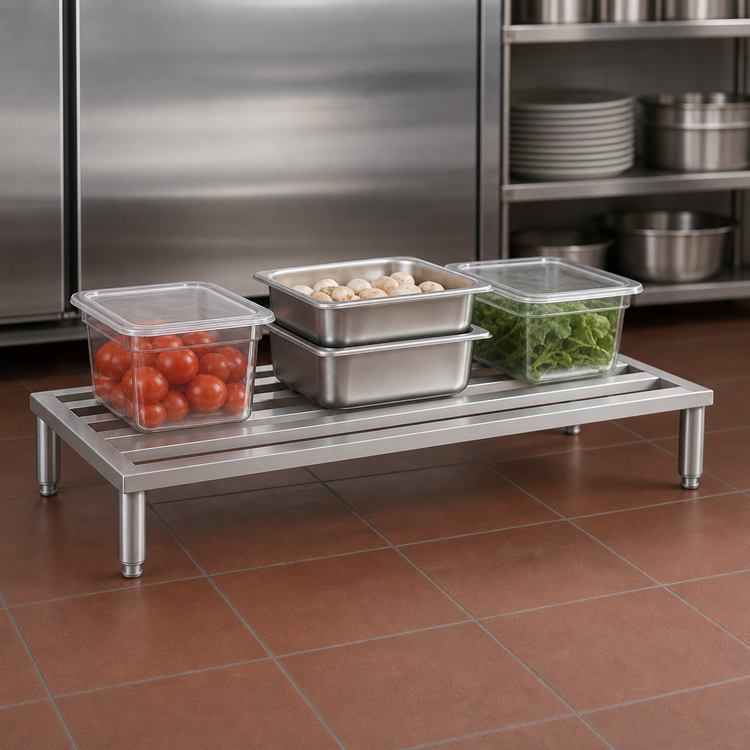 Product image #4 for John Boos 1-Tier Stainless Steel Dunnage Rack with Adjustable Bullet Feet, 47 x 30 x 12 Inches