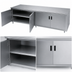 Thumbnail image #3 for Advance Tabco Special Value Economy Stainless Steel Enclosed Work Table with Cabinet Base, Mid-Shelf and Hinged Doors, 120 x 30 Inch