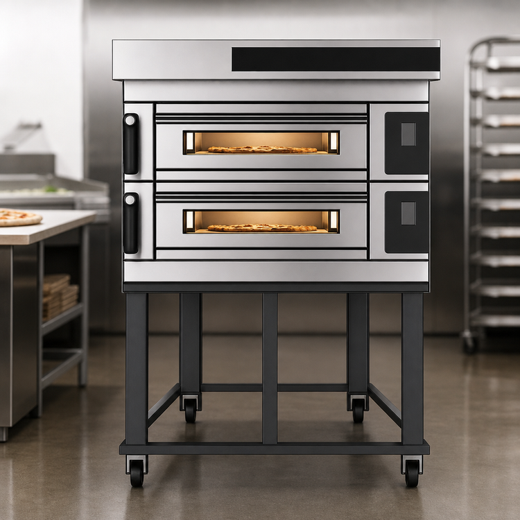 Product image #3 for Moretti Forni S140E Series 2-Deck Electric Pizza Oven with Stand