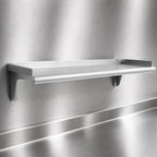 Thumbnail image #3 for Eagle Group Snap-n-Slide SWS1560-16/4 60"W x 15"D Wall-Mounted 16/430 Stainless Steel Shelf with Rolled Front Edge, 225 lb Capacity