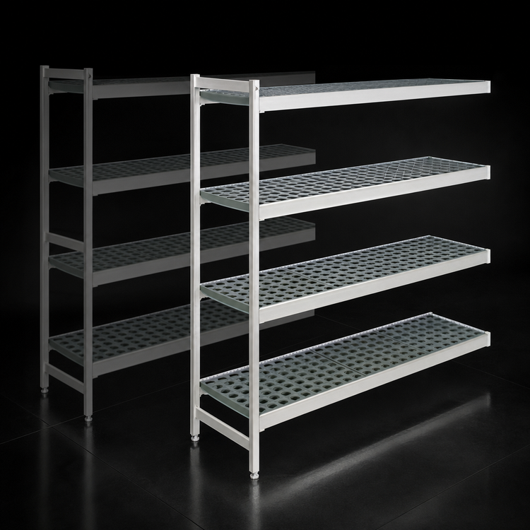 Product image #3 for Fermostock 4-Tier Polymer Shelving Expansion Kit, 83" H x 42" W x 18" D, 1 Upright