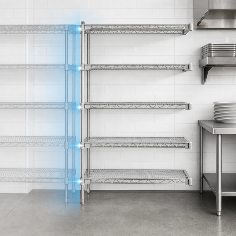 Product image #3 for Eagle Group 5-Tier Add-On Wire Shelving Unit with QuadTruss, 60 x 21 x 74 Inches, Stainless Steel Finish
