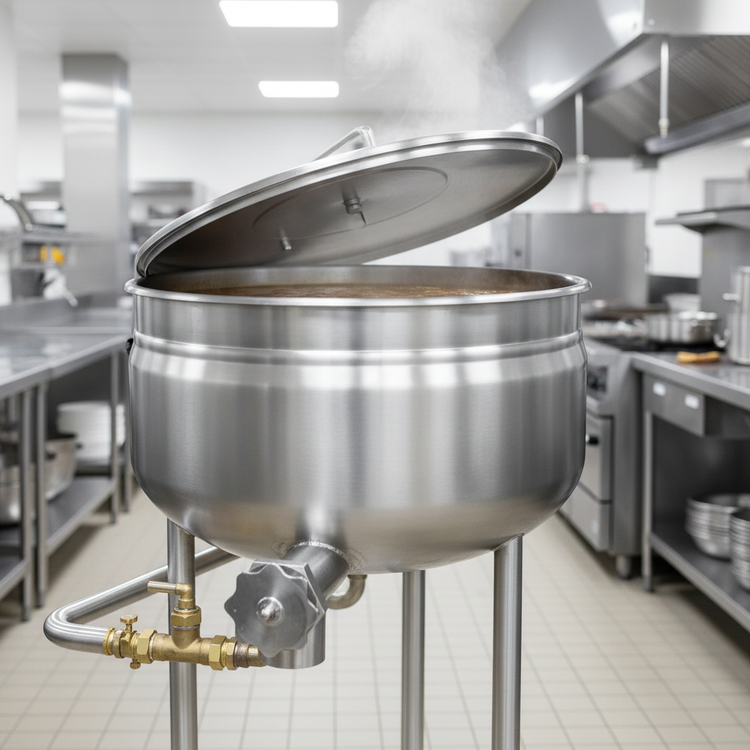 Product image #2 for Crown DL-30F 30 Gallon Direct Steam Full Jacket Stationary Kettle