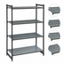 Thumbnail image #3 for Cambro Camshelving Basics Plus 4-Shelf Stationary Starter Unit, 18 x 42 x 84 Inches, Vented and Solid, Brushed Graphite