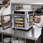 Thumbnail image #4 for Metro HotBlox™ HBCN4-DCPC-CT 4-Pan Pass-Thru Countertop Insulated Holding Cabinet with Clear Doors and Digital Touchscreen Controls