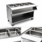 Thumbnail image #3 for Eagle Group Spec-Master SPHT4CB-208 4-Well Mobile Sealed-Well Electric Hot Food Table, 208V, Stainless Steel, Wet/Dry