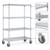 Thumbnail image #3 for EAGLEbrite 4-Tier QuadTruss Wire Shelving Dolly Truck, 48 x 24 Inches, Zinc Finish, Swivel/Brake Casters