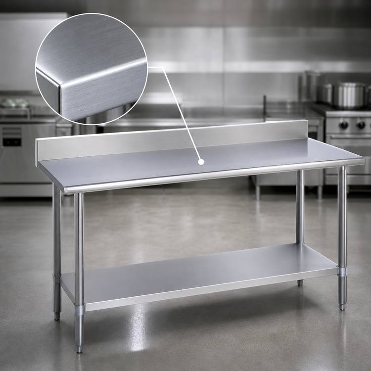 Product image #3 for Duke 84-Inch x 24-Inch Stainless Steel Work Table with 5-Inch Riser and Undershelf
