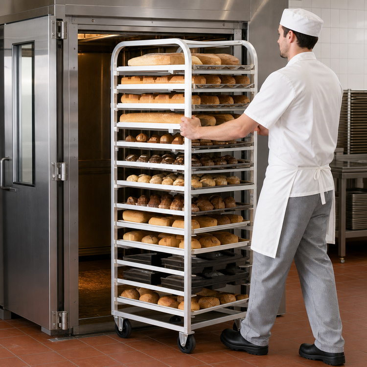 Product image #3 for Adamatic Roll-In Oven Rack, A-Style Lift, 12-Pan Capacity for 18 x 26-Inch Pans, Single Side Load