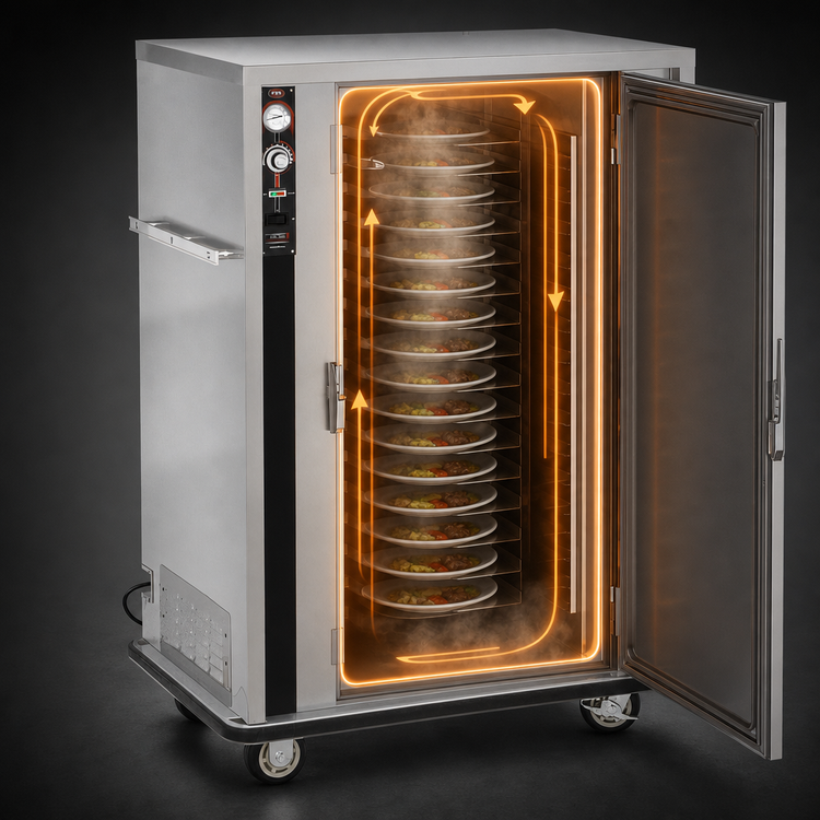 Product image #4 for FWE P-Series P-90-XL Mobile Insulated Banquet Cart Holding Cabinet for 72-90 Covered Plates