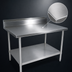 Thumbnail image #3 for John Boos Stallion 72-Inch x 30-Inch 14-Gauge Stainless Steel Top Work Table with 5-Inch Backsplash and Galvanized Base