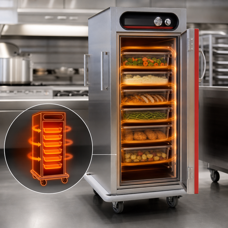 Product image #3 for EnduraHeat Half-Size Heated Satellite Transport Cart with Adjustable Universal Slides