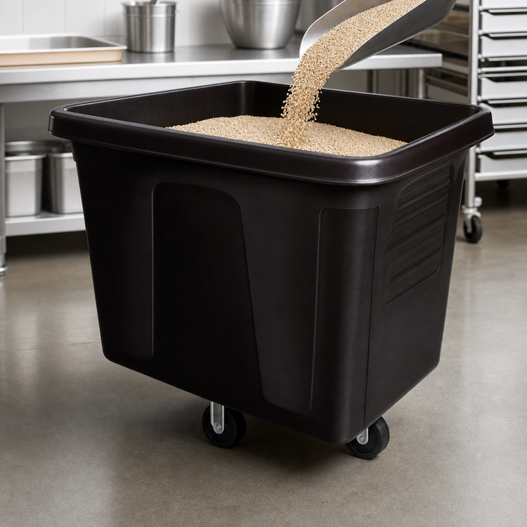 Product image #3 for Mobile Open-Top Cube Truck, 20 Cu. Ft., 600 lb. Capacity, Black