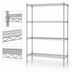 Thumbnail image #3 for Eagle Group 4-Tier Starter Wire Shelving Unit, 72W x 18D x 74H, Stainless Steel Finish