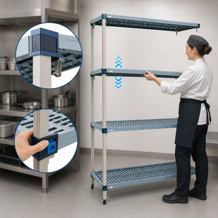 Product image #3 for MetroMax Q 36 Inch x 21 Inch x 63 Inch 4-Shelf Add-On Polymer/Wire Shelving Unit