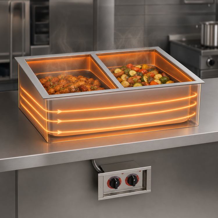 Product image #3 for Alto-Shaam Halo Heat D643 Drop-In Electric Waterless Insulated Hot Food Well, 2 Full-Size Pan Capacity