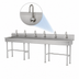 Thumbnail image #3 for Advance Tabco 120-Inch Multiwash Freestanding Hand Sink with 6 Electronic Faucets