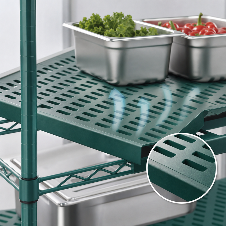 Product image #3 for Eagle QuadPlus Louvered Polymer Shelf Mat with MICROGARD, 54 x 24 Inches, Green