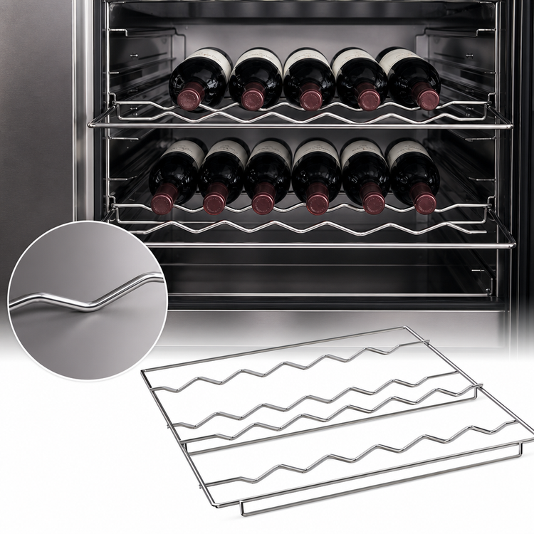 Product image #3 for Beverage-Air Curved Chrome Wine Rack for MMR23 Cabinet, 12-Bottle Capacity