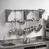 Thumbnail image #3 for Eagle Group 108 Inch Wall-Mount Double-Bar Stainless Steel Pot Rack with 18 Hooks