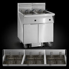 Thumbnail image #3 for Imperial (Middleby) IFSSP350ET Electric Floor Fryer, 3-Tank, 50 lb. Capacity Each, Built-In Filter System