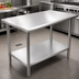 Thumbnail image #3 for BlendPort EL Series 72 x 30 Inch Flat Top Stainless Steel Work Table with Galvanized Undershelf