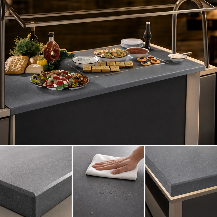 Product image #3 for Hatco Glo-Ray Simulated Stone Built-In Rectangular Heated Shelf, 37-5/8 x 19-5/8 x 2-1/4 Inch, 120V