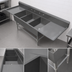Thumbnail image #3 for 3-Compartment Stainless Steel Sink with Dual Drainboards, 12-Inch Deep Bowls