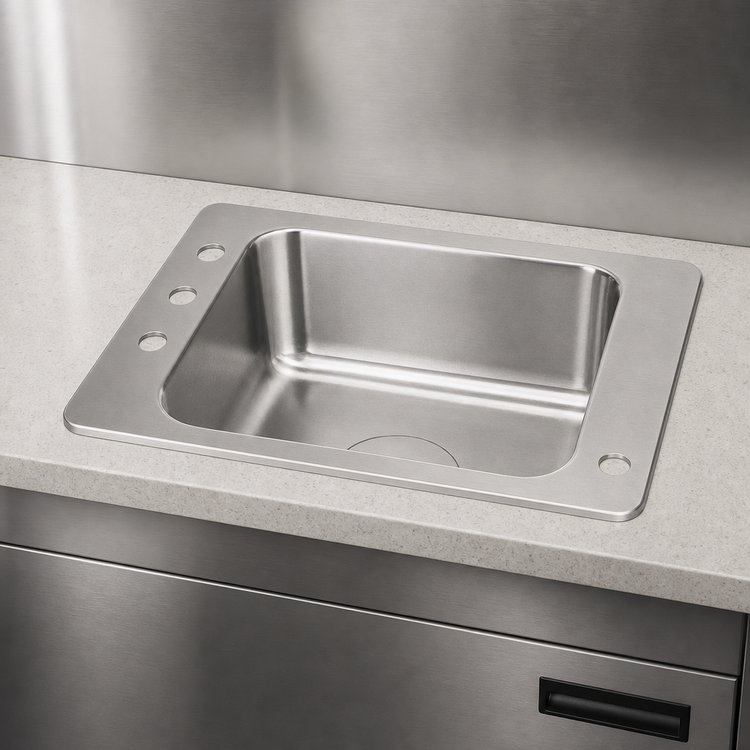 Product image #3 for Advance Tabco Smart Series™ Classroom Self-Rimming Drop-In Sink, 1-Compartment, 16 x 14 x 7-1/2 Bowl, 304 Stainless Steel