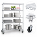 Thumbnail image #3 for EAGLEbrite 4-Tier Wire Dolly Truck Shelving Unit, 60 x 24 Inches, 69-Inch High, Zinc Finish, Poly Swivel Casters