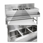 Thumbnail image #3 for Eagle Group Spec-Bar B5.5-3-R-19 Three-Compartment Underbar Sink with Right Drainboard, 66W x 19D x 37H, Stainless Steel