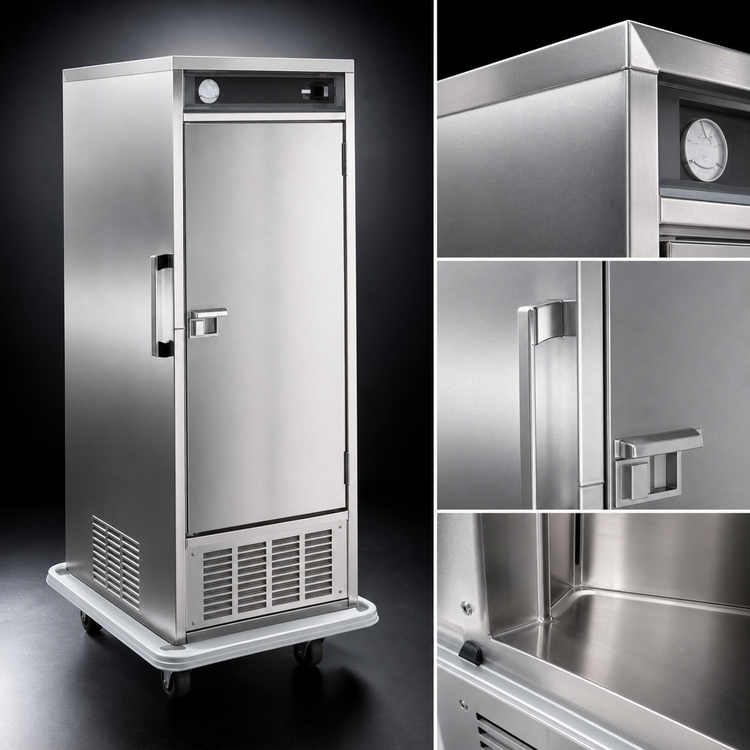 Product image #3 for Carter-Hoffmann Mobile Refrigerated Food Transport Cart, 30 18" x 26" Sheet Pan Capacity, Stainless Steel, 120V