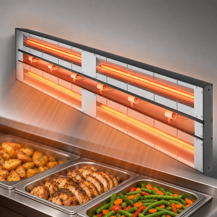 Product image #3 for Hatco Glo-Ray 72-Inch Lighted Dual Infrared Strip Heater with 6-Inch Spacer