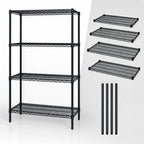 Thumbnail image #3 for Quantum WR74-3042BK Stationary Wire Shelving Starter Kit, 42W x 30D x 74H, 4 Shelves, Black Epoxy Finish