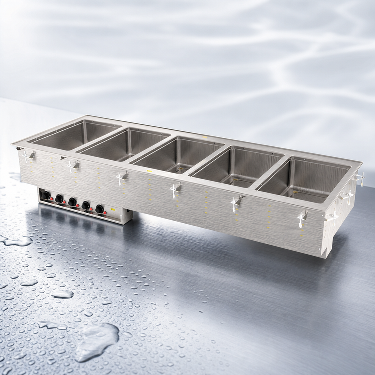 Product image #3 for Vollrath Five-Well Electric Drop-In Hot Food Well with 316 Marine-Grade Stainless Steel Wells