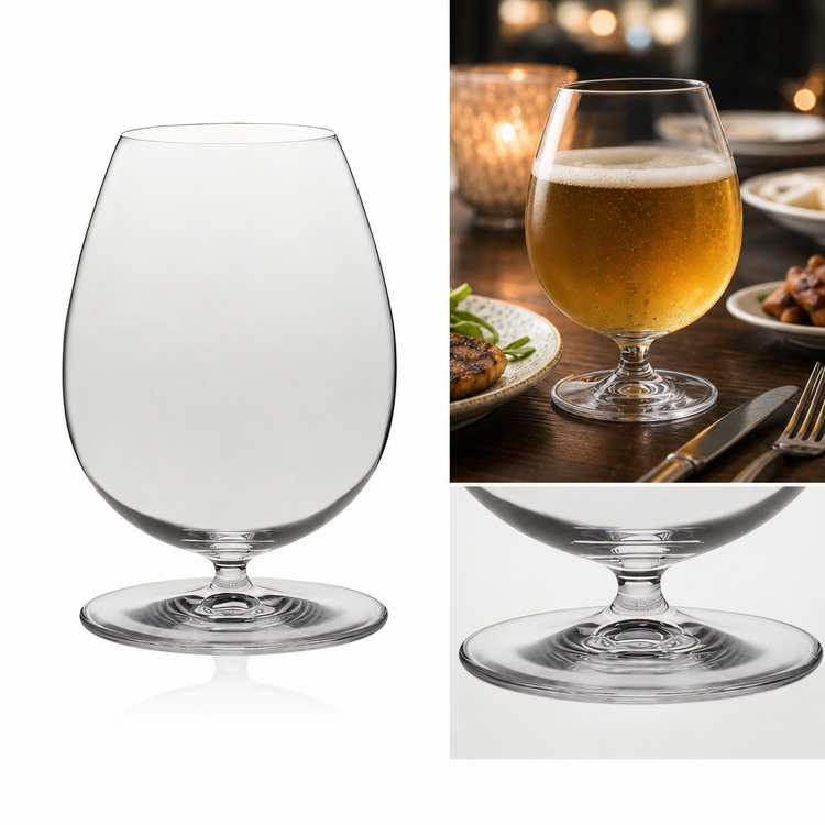 Product image #4 for Flavor First 22.5 oz Clear Petite Stemmed Footed Wine/Beer Glass