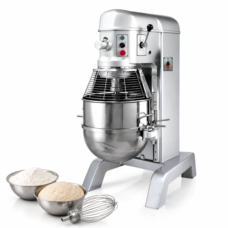 Product image #3 for BakeryXpress 60 Qt Floor Model Gear-Driven Planetary Mixer with Hydraulic Bowl Lift